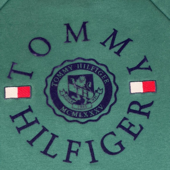 Tommy Hilfiger Vintage Y2K Sweatshirt Dress‎ Long Sleeve Green Women's size XXS - Picture 3 of 9